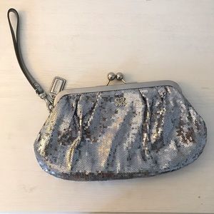 Vintage Coach Sequin Wristlet Clutch
